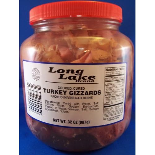 Long Lake Pickled Turkey Gizzards 32 oz.