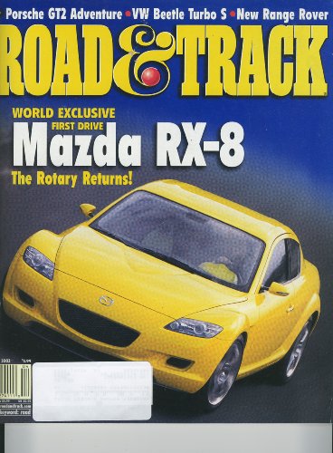 Road & Track Magazine, April 2002 - Mazda RX-8, VW Beetle Turbo S, Porsche GT2, Range Rover