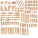 Orbrium Toys Multi-level Deluxe 100 Piece Wooden Train Track Expansion Pack Set Generic Fits Thomas Brio Chuggington