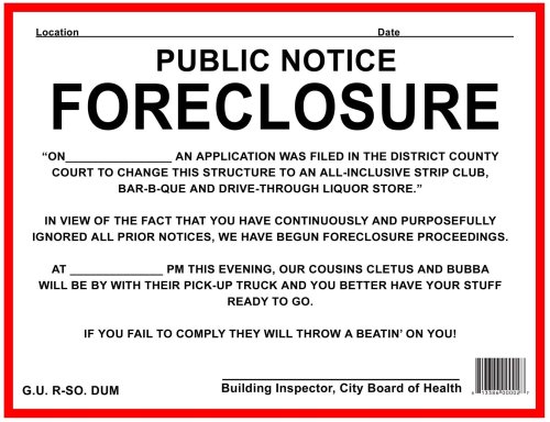Buy Fake Foreclosure Novelty Notice-set of 6 Notices