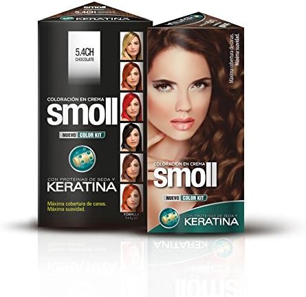 SMOLL COLOR KIT WITH SILK PROTEINS AND KERATIN, MAXIMUM GRAY HAIR COVERAGE AND SOFTNESS. (5.4 CHOCOLATE)