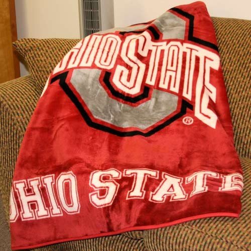 Ohio State Buckeyes Ncaa Royal Plush Raschel Blanket (Jersey Mesh Series) (50X60