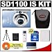 Canon PowerShot SD1100 IS Digital Camera (Blue) with 4GB SD Memory Card + Spare NB-4L Battery + Case + Cameta Bonus Accessory Kit