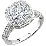 4.08 Ct. Cushion Cut Diamond Engagement Ring H, VS1 (EGL Certified)
