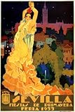 Buy : 1933 SEVILLA FIESTAS DE PRIMAVERA SPRING FLOWERS EUROPE TRAVEL TOURISM SPAIN SMALL VINTAGE POSTER REPRO