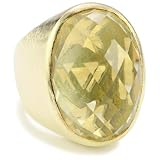 SHEILA FAJL Lemon Quartz 18k Gold-Plated Ring,