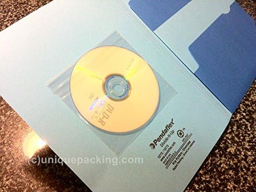 100 Pcs Clear Adhesive Backed CD / DVD Sleeves for Magazines Books Binders File Folders (by UNIQUEPACKING)
