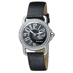 Pierre Cardin Women's Time Couture Collection Revue Crystal Accented Leather Strap Watch #PC068782001