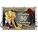 MEHOFOTO Photo Background Shining Sequin Black Gold High Heels Champagne Woman Red Rose Balloons 50th Happy Birthday Party Banner Backdrops for Photography 8x6ft