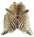 Zebra Brown on Beige Brazilian Cowhide Rug, Large 5ft. X 7ft.