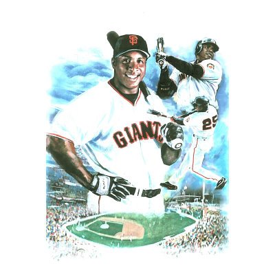 Professionally Framed San Francisco Giants (Barry Bonds Collage) Sports Poster Print - 11x17 with RichAndFramous Black Wood Frame