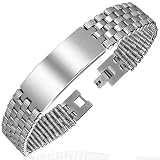 Stainless Steel Engravable Watch Style Bracelet, Length 19cms.