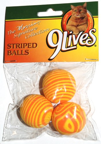 9 Lives Morris the Cat - Striped Foam Balls, Set of 3 (1 Set)