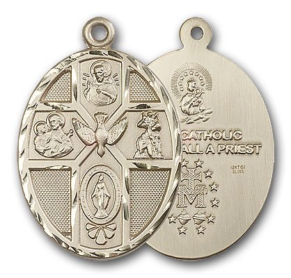 14kt Gold 5-Way / Holy Spirit Medal