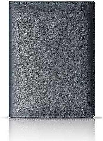 Generic Italian Leather Passport Holder for Men Passport Cover with Card Slots Black
