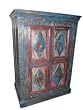 India Reclaimed Doors Red Blue Patina Cabinet