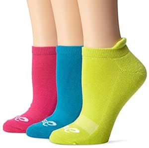 ASICS Women's Cushion Low Socks, Magenta Assorted, Large , (Pack of 3)