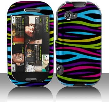 Black with Rainbow Color Zebra Snap on Hard Skin Shell Protector Cover Case for Sharp KIN Two
