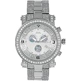 Aqua Master Mens Diamond Power Watch with One Row Diamond Bezel and 4-Link Outer Diamond Bracelet,...