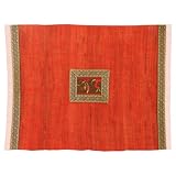 EXP Handmade Intricately Stitched Silk And Linen Place Mats Set Of 2