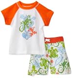 Baby Bunz Boys Newborn Tiki Lizard Rashguard Top With Swimtrunk