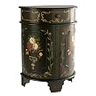 Hand-Painted Floral Demilune Cabinet