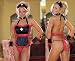 Nasty Nurse Costume Lingerie Satin Sleepwear Halter Apron and Matching G-string