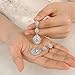 EVER FAITH Women's CZ Austrian Crystal Art Deco Teardrop Bridal Dangle Earrings Clear Silver-Tone