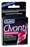 Durex Avanti Superthin Non-Latex Condoms, 3 Condoms