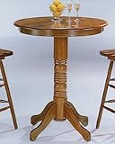 Country Style Oak Finish Wood Kitchen Bar Breakfast Table