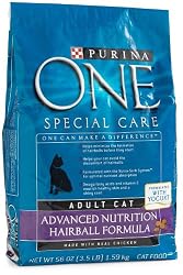 Purina One Advanced Nutrition Hairball Formula Cat Food, 3.5-Pound Bags (Pack of 6)