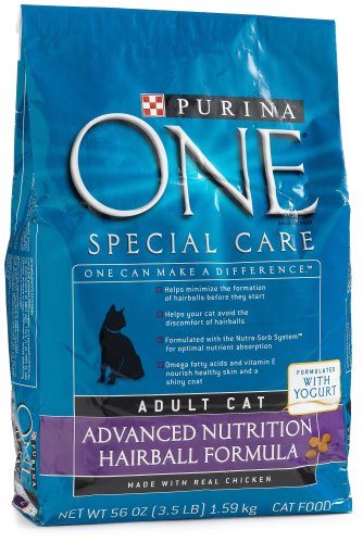Purina One Cat Food Advanced Nutrition Hairball Formula, 3.5-Pound Bags (Pack of 6)