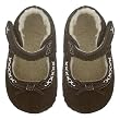 Pediped Isabella Brown Mary Janes with Sheepskin Lining