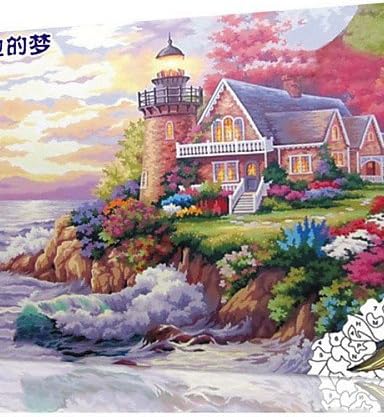 DIY Digital Oil Painting Frame Family Fun Painting All By Myself The Seaside Villa X5005