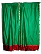 2 Sap Green Art Silk Sari Drapes Curtains Panels Rod Pocket Window Dressing 84"