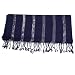 Viscose Stole Navy Blue Color With Silver Lurex Stripes