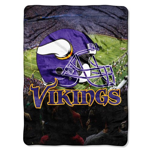 Minnesota Vikings NFL Royal Plush Raschel Blanket (Aggression Series) (60x80