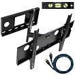 Cheetah Mounts APSAMB 32-55" LCD TV Wall Mount Bracket with Full Motion Swing Out Tilt & Swivel Articulating Arm for Flat Screen Flat Panel LCD LED Plasma TV and Monitor Displays Includes Free 10' Braided High Speed HDMI Cable With Ethernet