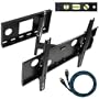 Cheetah Mounts APSAMB 32-55" LCD TV Wall Mount Bracket with Full Motion Swing Out Tilt & Swivel Articulating Arm for Flat Screen Flat Panel LCD LED Plasma TV and Monitor Displays Includes Free 10' Braided High Speed HDMI Cable With Ethernet