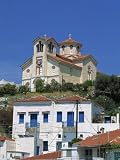 Church on Hill Above Batsi, Andros, Cyclades Islands, Greek Islands, Greece, Europe Photographic Poster Print by Lightfoot Jeremy, 12x16