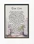 "True Love" A Poem About Love For An Anniversary Or Engagement. Touching 8x10 in Size, Double-matted in White Over Dark Green and Enhanced with Watercolor Graphics.