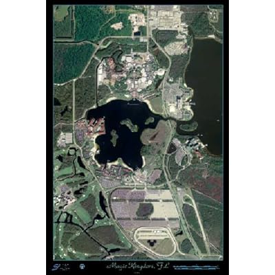 magic kingdom florida map. Amazon.com: Magic Kingdom, Florida satellite print poster map: 24quot;x36quot; glossy