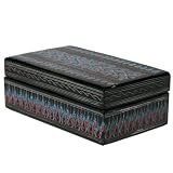 Handmade Black Lacquer Storage/Gift/Jewelry Box With Intricately Hand-etched Design (Thailand)