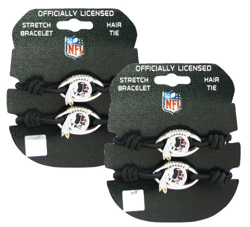 Washington Redskins - NFL Black Stretch Bracelets / Hair Ties (2-Pack)