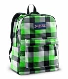 JanSport Superbreak School Backpack (Verdant Green Block Check)