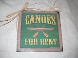 Canoes for Rent Lake House Cabin Camper Wooden Wall Art Sign