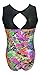 MadSportsStuff Girls Gymnastics Leotard - Tank with Keyhole (Paint Splatter Foil, Youth 8-10)