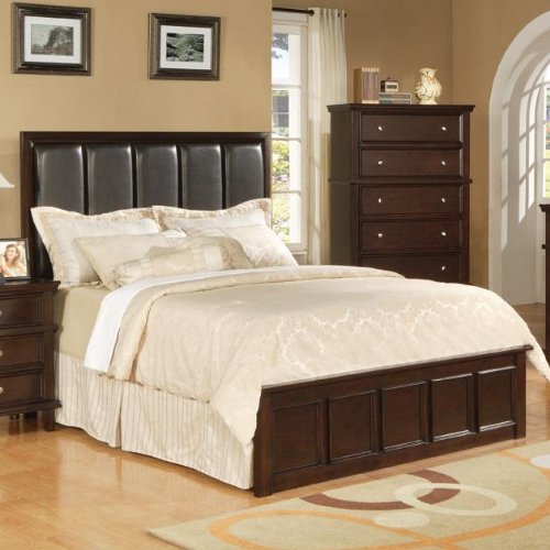 Contemporary Queen Platform Bed with Upholstered Headboard