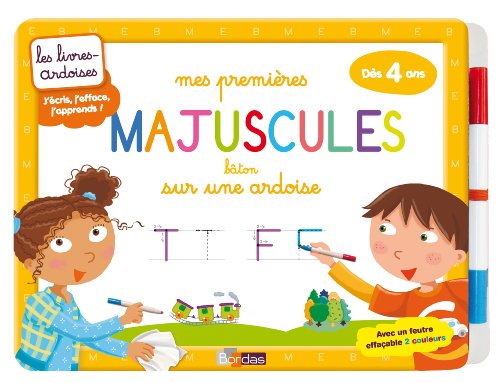 Mes premières majuscules bâton sur une ardoise : Dès 4 ans
