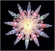 9" Lighted Silver Glitter Starburst Christmas Tree Topper - Multi Lights